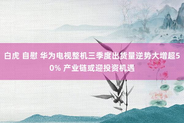 白虎 自慰 华为电视整机三季度出货量逆势大增超50% 产业链或迎投资机遇