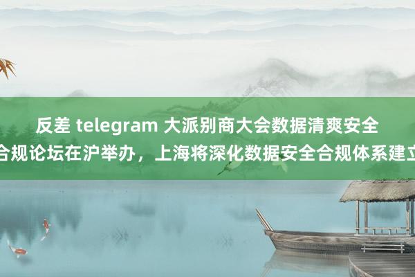 反差 telegram 大派别商大会数据清爽安全合规论坛在沪举办，上海将深化数据安全合规体系建立