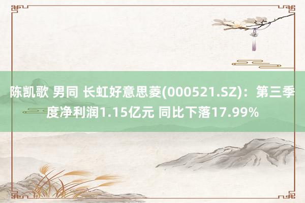 陈凯歌 男同 长虹好意思菱(000521.SZ)：第三季度净利润1.15亿元 同比下落17.99%