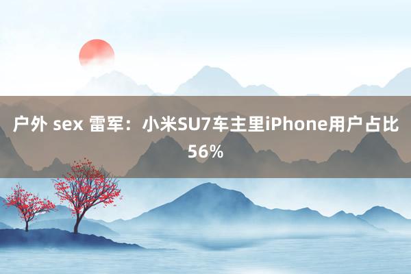 户外 sex 雷军：小米SU7车主里iPhone用户占比56%