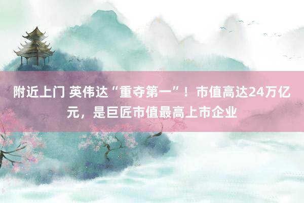 附近上门 英伟达“重夺第一”！市值高达24万亿元，是巨匠市值最高上市企业