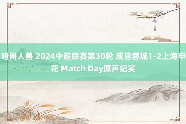 暗网人兽 2024中超联赛第30轮 成皆蓉城1-2上海申花 Match Day原声纪实