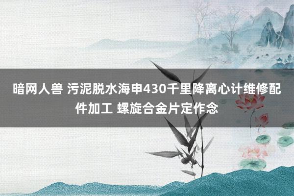 暗网人兽 污泥脱水海申430千里降离心计维修配件加工 螺旋合金片定作念