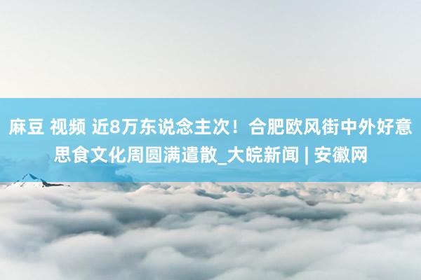 麻豆 视频 近8万东说念主次！合肥欧风街中外好意思食文化周圆满遣散_大皖新闻 | 安徽网