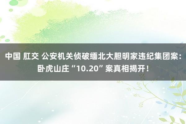 中国 肛交 公安机关侦破缅北大胆明家违纪集团案：卧虎山庄“10.20”案真相揭开！