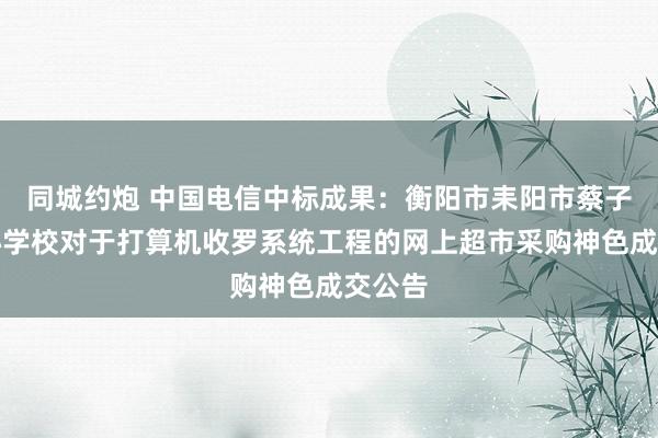 同城约炮 中国电信中标成果：衡阳市耒阳市蔡子池中心学校对于打算机收罗系统工程的网上超市采购神色成交公告