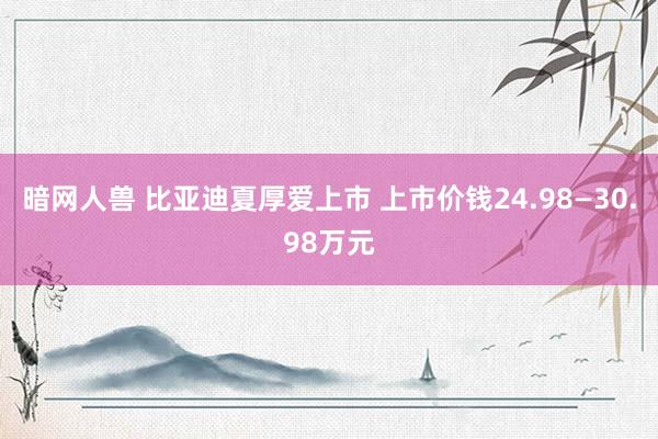 暗网人兽 比亚迪夏厚爱上市 上市价钱24.98—30.98万元