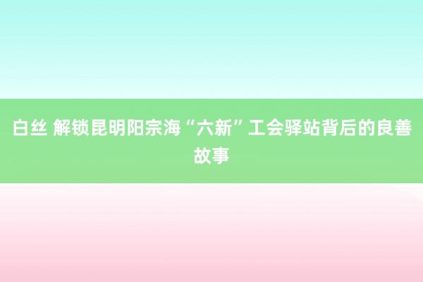 白丝 解锁昆明阳宗海“六新”工会驿站背后的良善故事