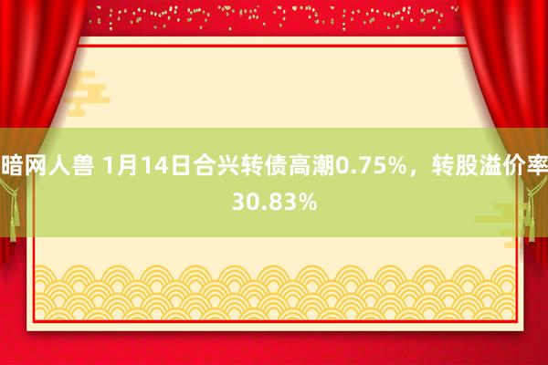 暗网人兽 1月14日合兴转债高潮0.75%，转股溢价率30.83%