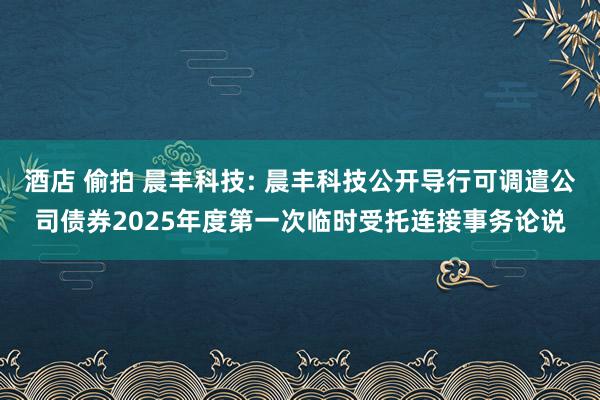 酒店 偷拍 晨丰科技: 晨丰科技公开导行可调遣公司债券2025年度第一次临时受托连接事务论说