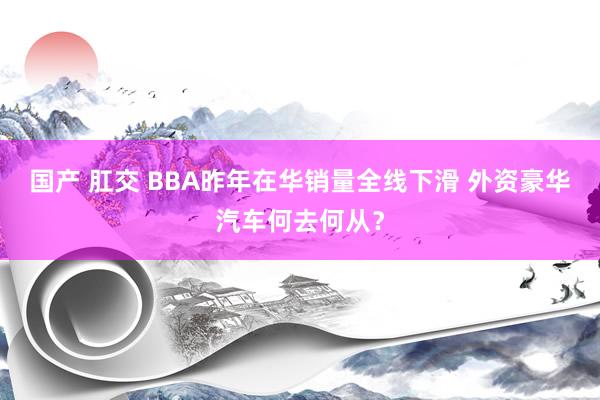 国产 肛交 BBA昨年在华销量全线下滑 外资豪华汽车何去何从？